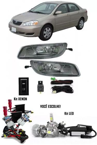 Imagem de Kit Farol de Milha Neblina Toyota Corolla 2005 2006 2007 2008 + Kit Xenon 6000K / 8000K ou Kit Lâmpada Super LED 6000K