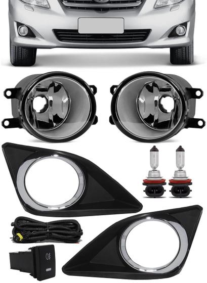 Kit Farol de Milha Neblina Toyota Corolla 2009 2010 2011 Botão Painel Menor preço em Kit Farol de Milha Neblina Toyota Corolla 2009 2010 2011 Botão Painel