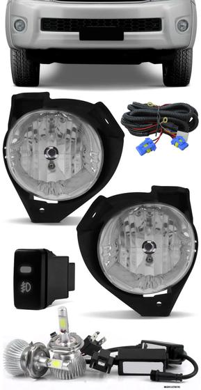 Imagem de Kit Farol de Milha Neblina Toyota Hilux 2009 2010 2011 Botão Painel + Kit Lâmpada Super LED 6000K