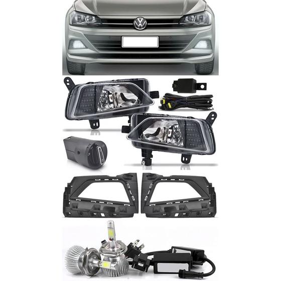 Imagem de Kit Farol de Milha Neblina Vw Virtus e Novo Polo 2018 2019 2020 2021 2022 + Kit Lâmpada Super LED 6000K