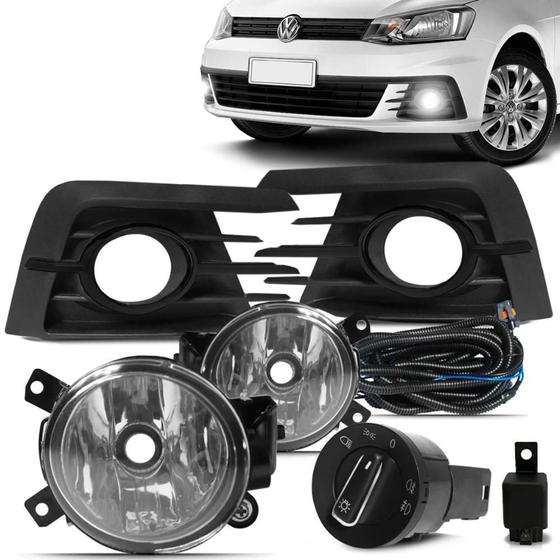 Imagem de Kit Farol de Milha Volkswagen Gol e Voyage G7 2016 a 2018 Auxiliar Neblina Botão Original