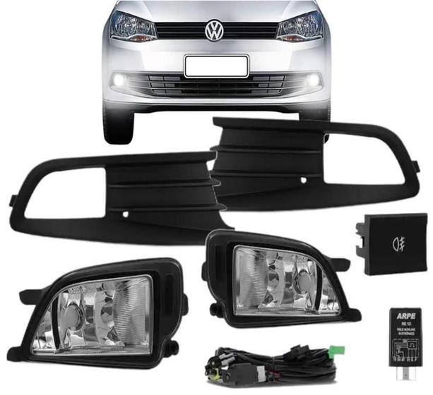 Imagem de Kit Farol de Milha Volkswagen Gol G6 2013 2014 2015 2016 com Molduras Botão Semelhante ao Original