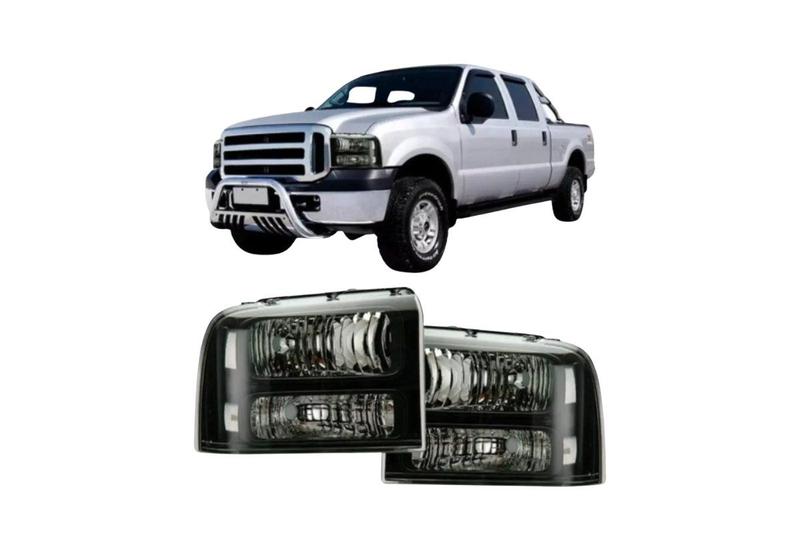 Imagem de Kit farol dianteiro f-250 f-350 f-4000 07/12 mascara negra h4 le/ld 