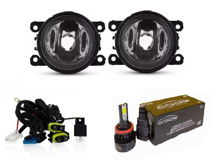 Imagem de Kit farol milha citroen c5 2005 / 2007 + super led 12v 6000k multi encaixe h8, h9 e h11 code