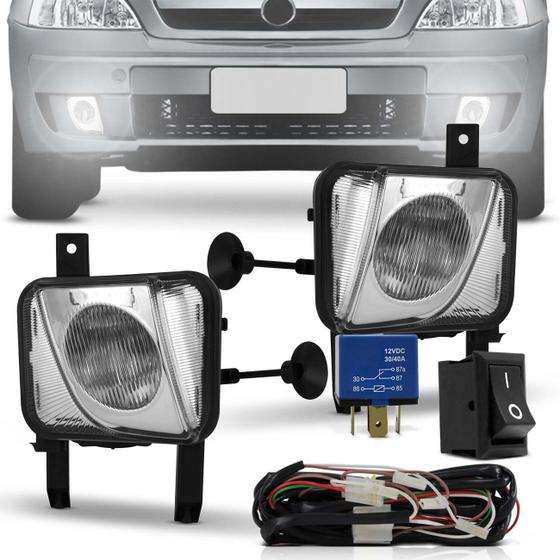 Menor preço em Kit Farol Milha Corsa Sedan Hatch Meriva 03 a 12 Montana 03 a 10 Auxiliar Neblina