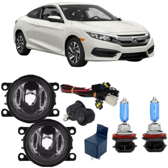 Imagem de Kit farol milha honda new civic 2015 a 2021 super branca
