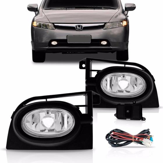 Imagem de Kit Farol Milha Neblina Auxiliar New Civic 2006 Á 2008