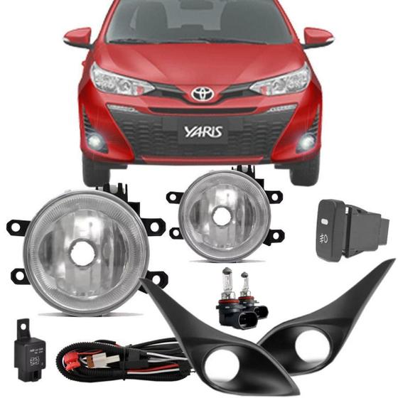 Imagem de Kit Farol Milha Neblina Toyota Yaris 2018 2019 2020 2021 Botão modelo original