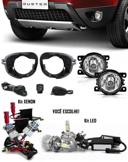 Kit Farol Milha Renault Duster 2013 2014 2015 2016 Com Xenon ou LED Menor preço em Kit Farol Milha Renault Duster 2013 2014 2015 2016 Com Xenon ou LED