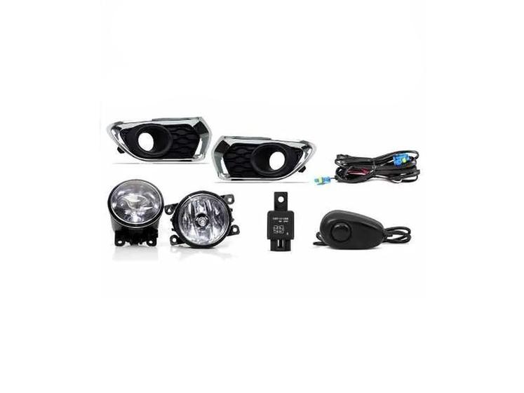 Imagem de Kit Farol Milha Renault Sandero 2015 2016 2017 Moldura Cromo