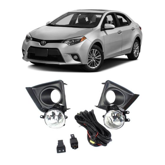 Kit Faról Milha Toyota Corolla 2014 em diante Botão Original Preto ...