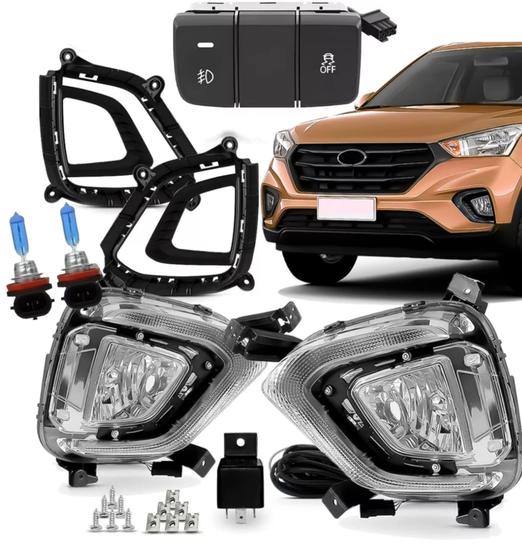 Imagem de Kit Farol Neblina Milha Creta 2020 /2023 Drl Com Lâmpadas