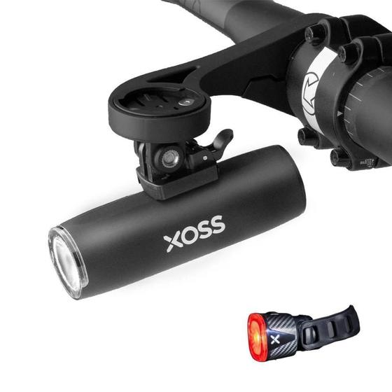 Imagem de Kit Farol Sinalização Xoss 800 Lumens Bike Recarregável