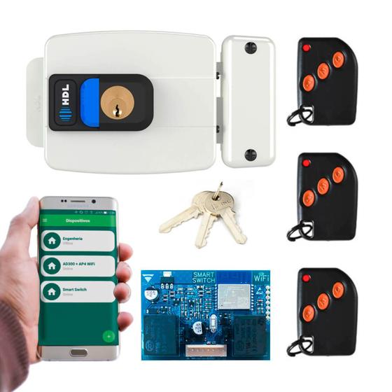 Imagem de Kit Fechadura Elétrica Wifi C90 PRO Aciona por App e Controle HDL