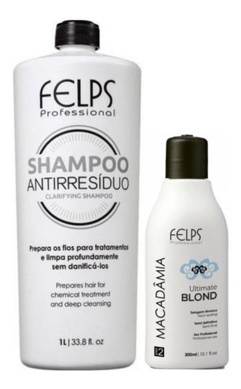 Imagem de Kit Felps Shampoo Antirresíduo 1l + Ultimate Blond 300 Ml