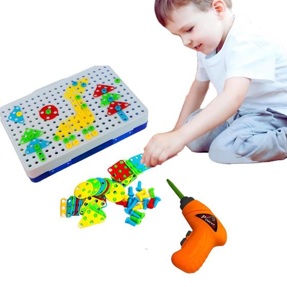 Imagem de Kit Ferramenta Infantil Parafusadeira De Brinquedo De Montar 106 Peças