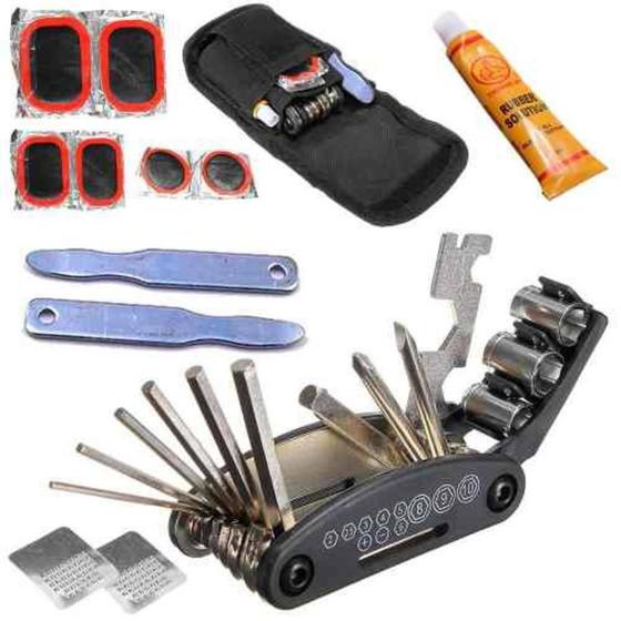 Imagem de Kit Ferramenta Manutenção Reparo Remendo Pneu Bike Corrente