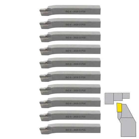 Imagem de Kit Ferramenta Soldada Curva Para Tornear ISO 6 - 2020 D P30 - 10 Peças