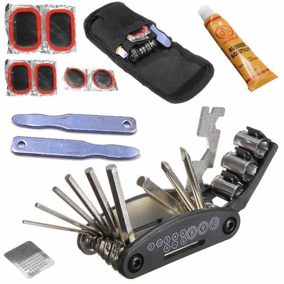 Imagem de Kit Ferramentas Bicicleta Reparo Pneu Chave Manutenção CBRN0012