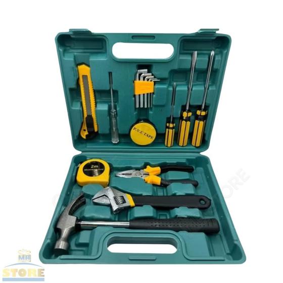 Kit Ferramentas Completo 16 peças Maleta de Ferramentas Multifuncional Alicate Martelo Chaves - Melhor Importadora