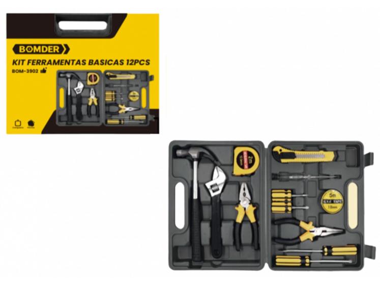Imagem de Kit ferramentas maleta basicas com 12 pcs bom-3902