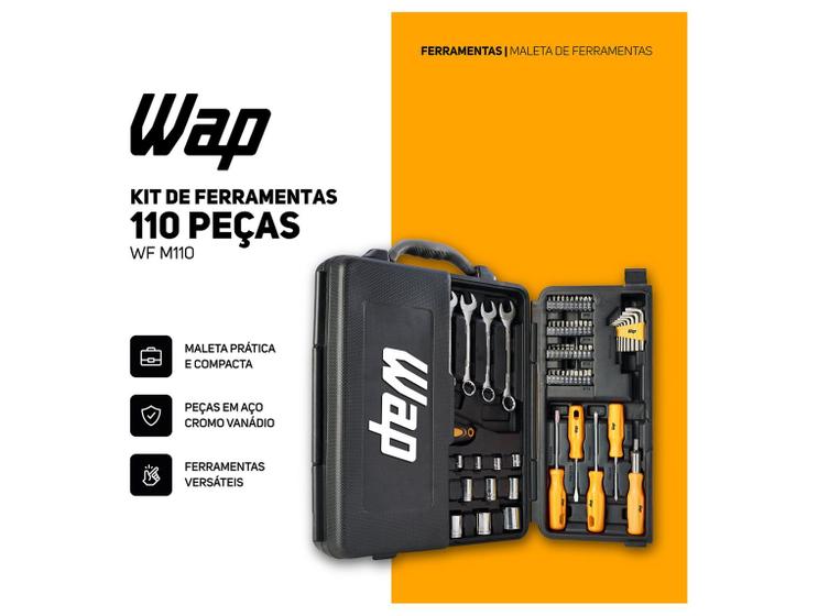 Kit Ferramentas WAP 110 Peças WF M110