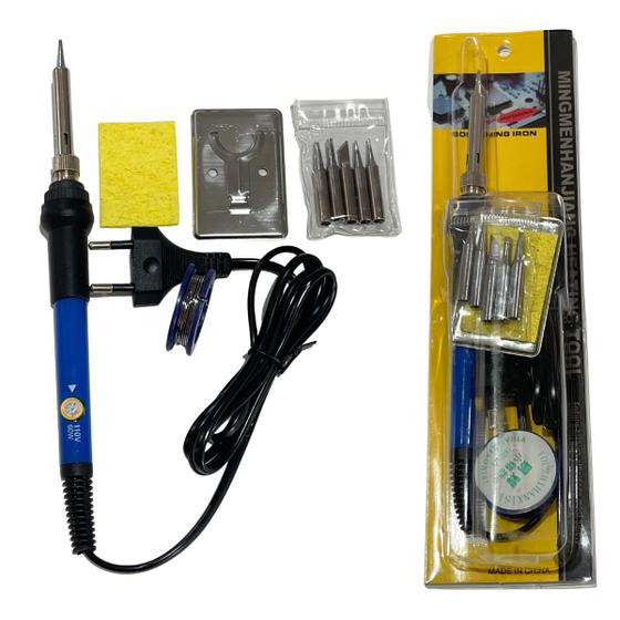 Kit Ferro De Solda 60W Com Temperatura Ajustável Com 5 Pontas Ponteiras Profissional Menor preço em Kit Ferro De Solda 60W Com Temperatura Ajustável Com 5 Pontas Ponteiras Profissional