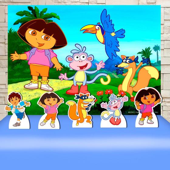 Kit Festa Aniversário Dora a Aventureira Decoração Kit Prata Impakto Visual Kit Decoração de