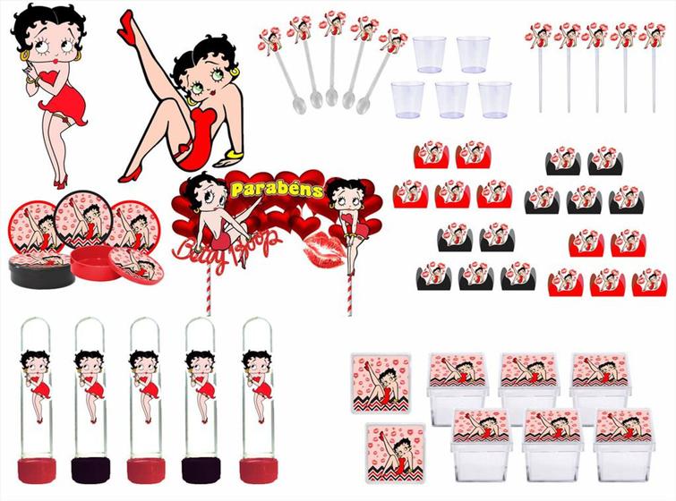 Imagem de Kit festa Betty Boop  113 peças (10 pessoas)