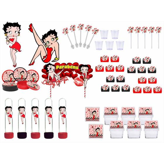 Imagem de Kit festa Betty Boop 113 peças (10 pessoas)