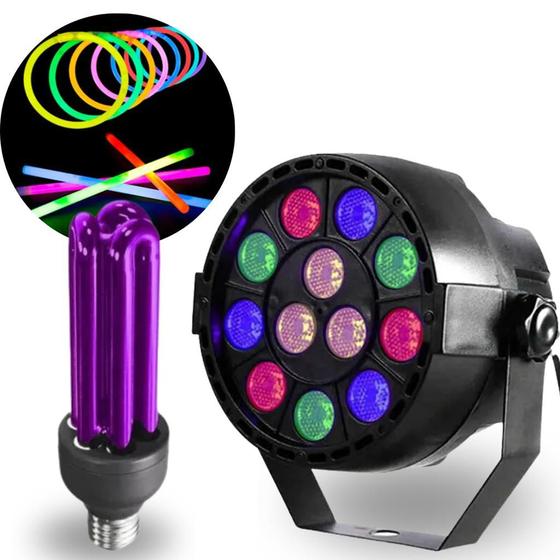 Imagem de Kit festa -  canhão refletor com pulseiras neon e luz negra