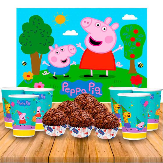 Imagem de Kit festa completo 113pçs decoração Peppa Pig aniversário