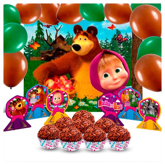 Imagem de Kit festa completo 207 pçs decoração Masha e o Urso Festa