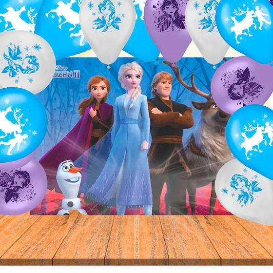 Imagem de Kit festa completo 26 peçs decoração Frozen prontas