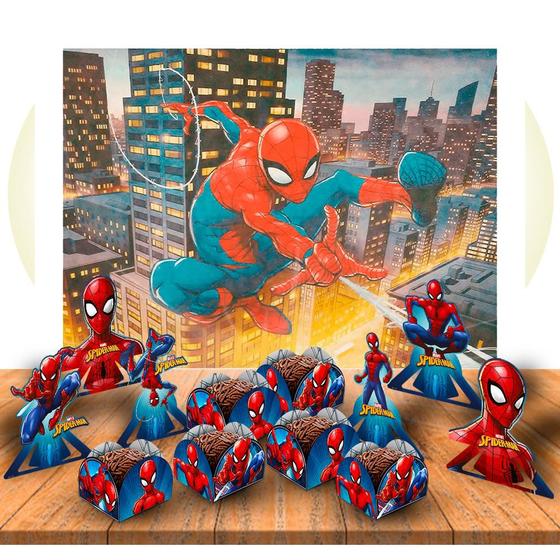 Imagem de Kit festa completo 57 pçs decoração Homem Aranha aniversário