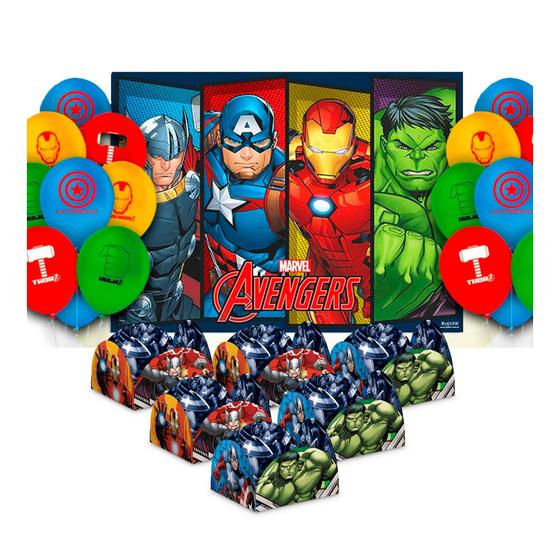 Imagem de Kit festa Completo decoração VIngadores aniversáro 76 peçs