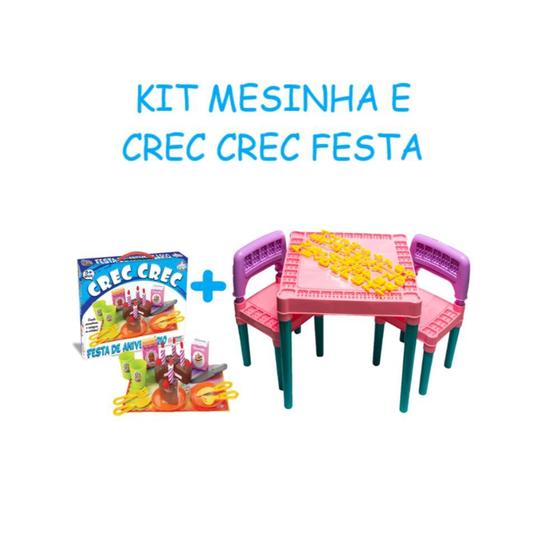 Imagem de Kit Festa de Aniversario Crec Crec Com Mesinha Rosa Tritec