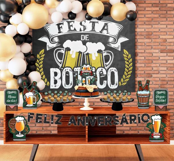 Imagem de Kit Festa De Boteco Itens Painel + Faixa + Top De Bolo