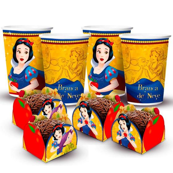 Imagem de Kit Festa decoração Branca de Neve 50 forminhas + 12 Copos