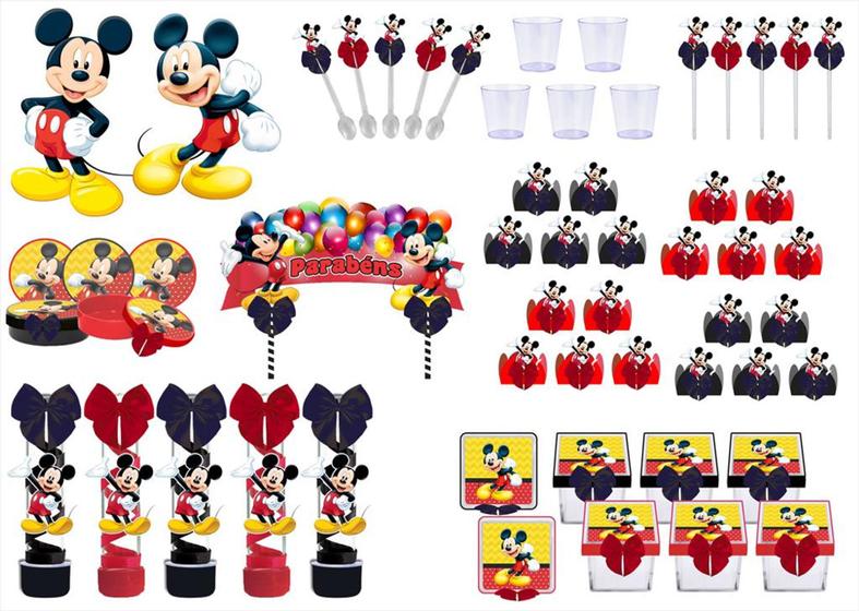 Imagem de Kit festa decorado Mickey  113 peças (10 pessoas)