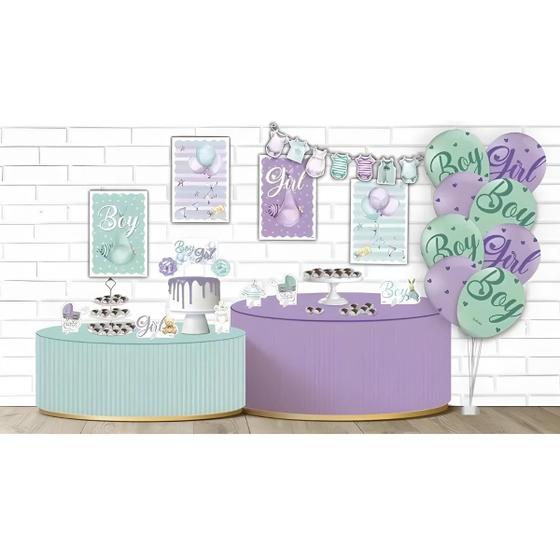 Imagem de Kit Festa Decorativa Chá De Revelação Bebê Menino Menina - Festcolor