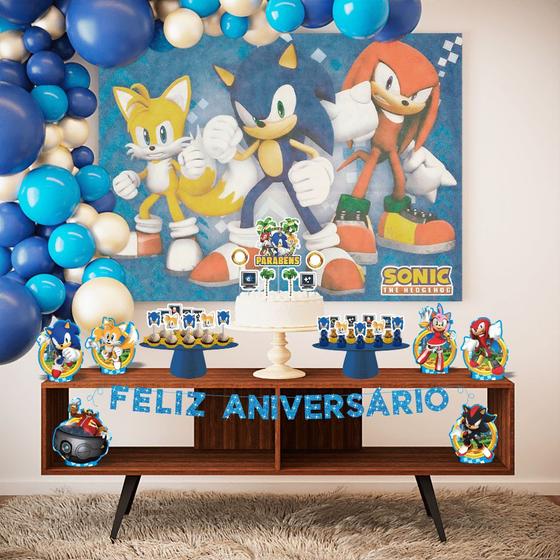 Imagem de Kit Festa Fácil Sonic Decoração De Festa Aniversário Completo