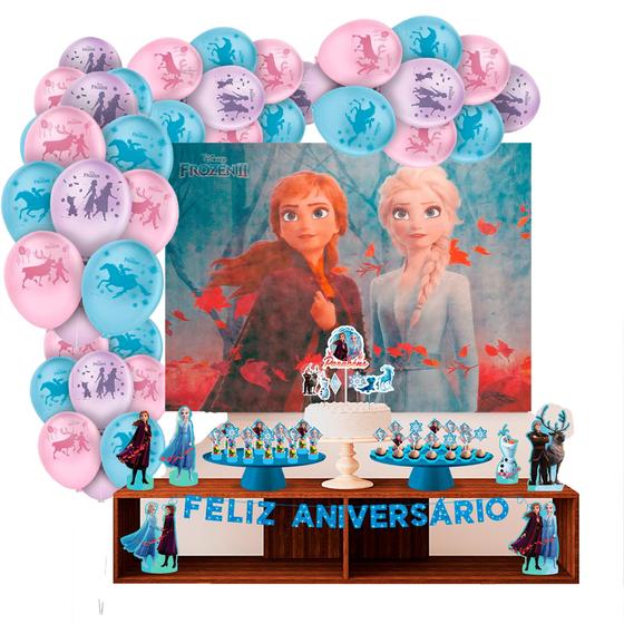 Imagem de Kit festa Frozen Decoração aniversário EVA + 25 Balão tema