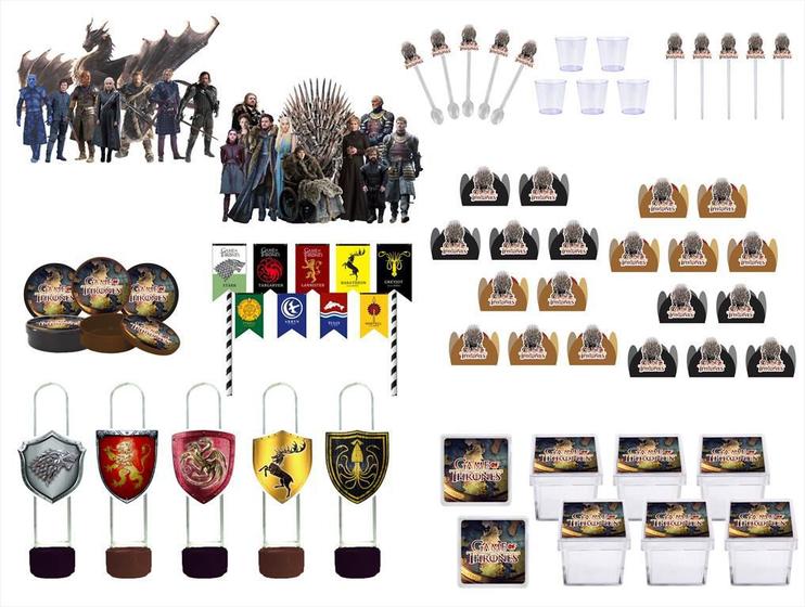 Imagem de Kit festa Game Off Thrones 113 peças (10 pessoas)