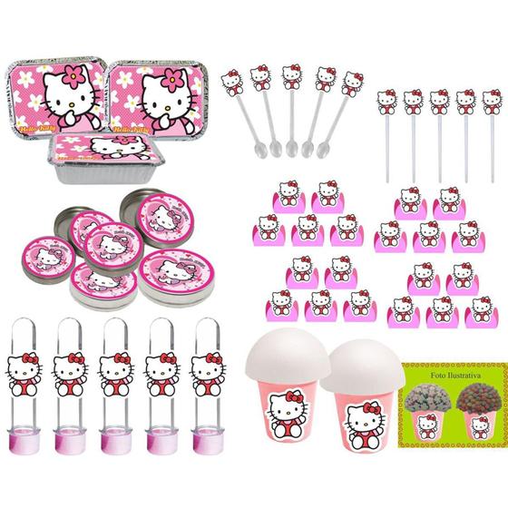 Imagem de Kit festa Hello Kitty 106 peças (10 pessoas)