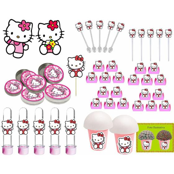 Imagem de Kit festa Hello Kitty 99 peças (10 pessoas)