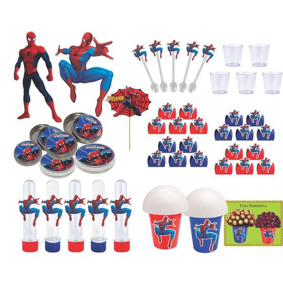 Imagem de Kit festa  Homem Aranha 95 peças (10 pessoas)