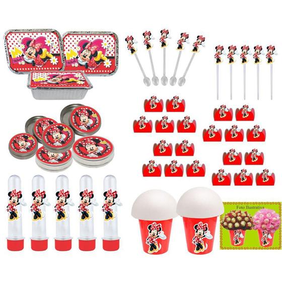 Imagem de Kit Festa Infantil Minnie Vermelha 352 Peças (50 pessoas)