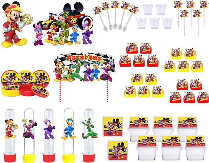 Imagem de Kit festa Mickey Sobre Rodas 113 peças (10 pessoas)