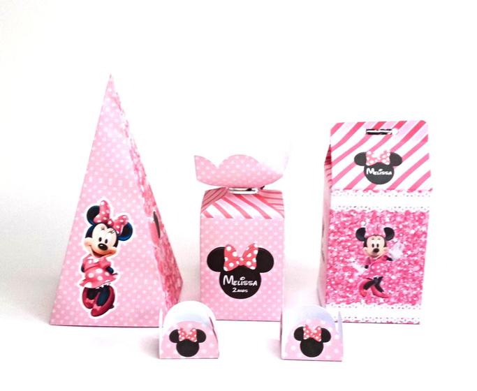 Imagem de Kit Festa Minnie Rosa  - Caixinhas personalizadas decoração de festa e lembrancinha